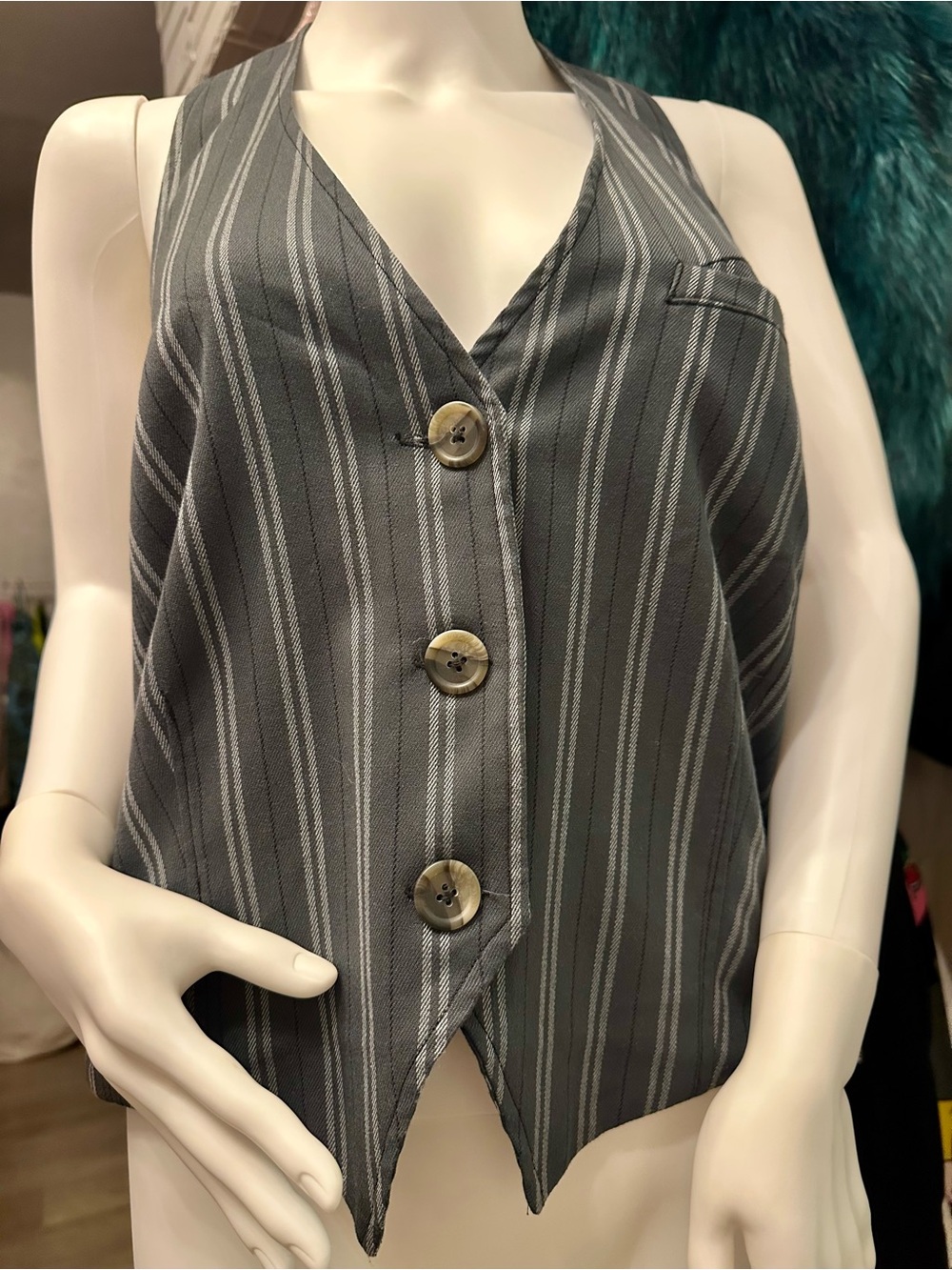 Free People vest L striped